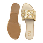 Gold Coral Beaded Flats