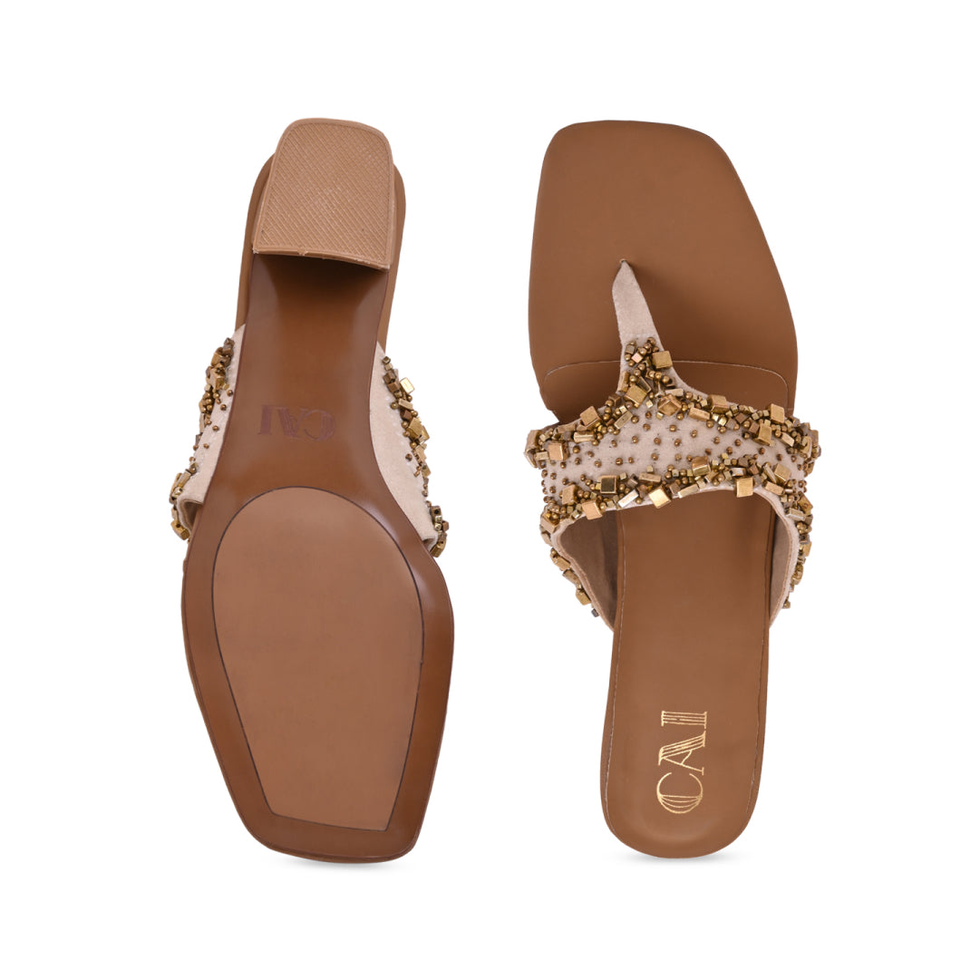 Golden Mirage Thong Heels