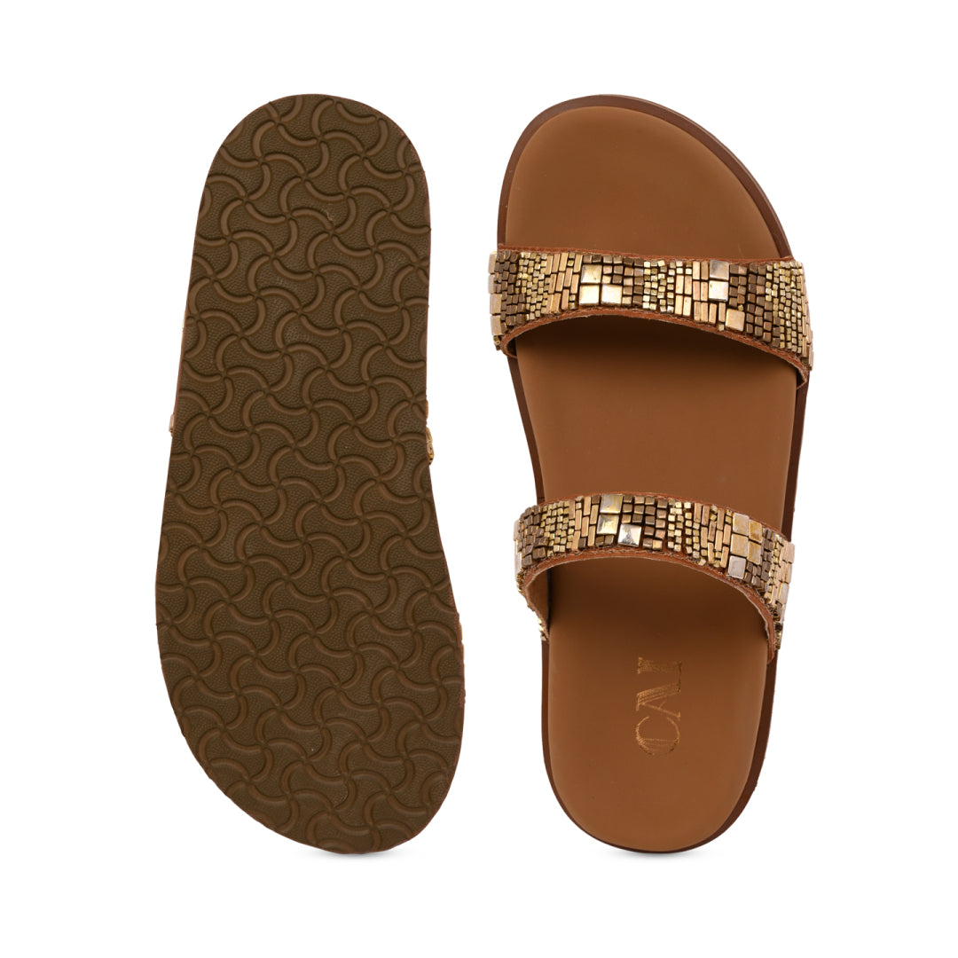 Golden Stone Tan Slides