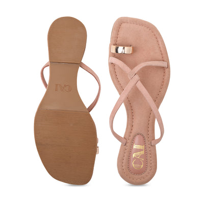 Gold Toe Ring Pink Flat