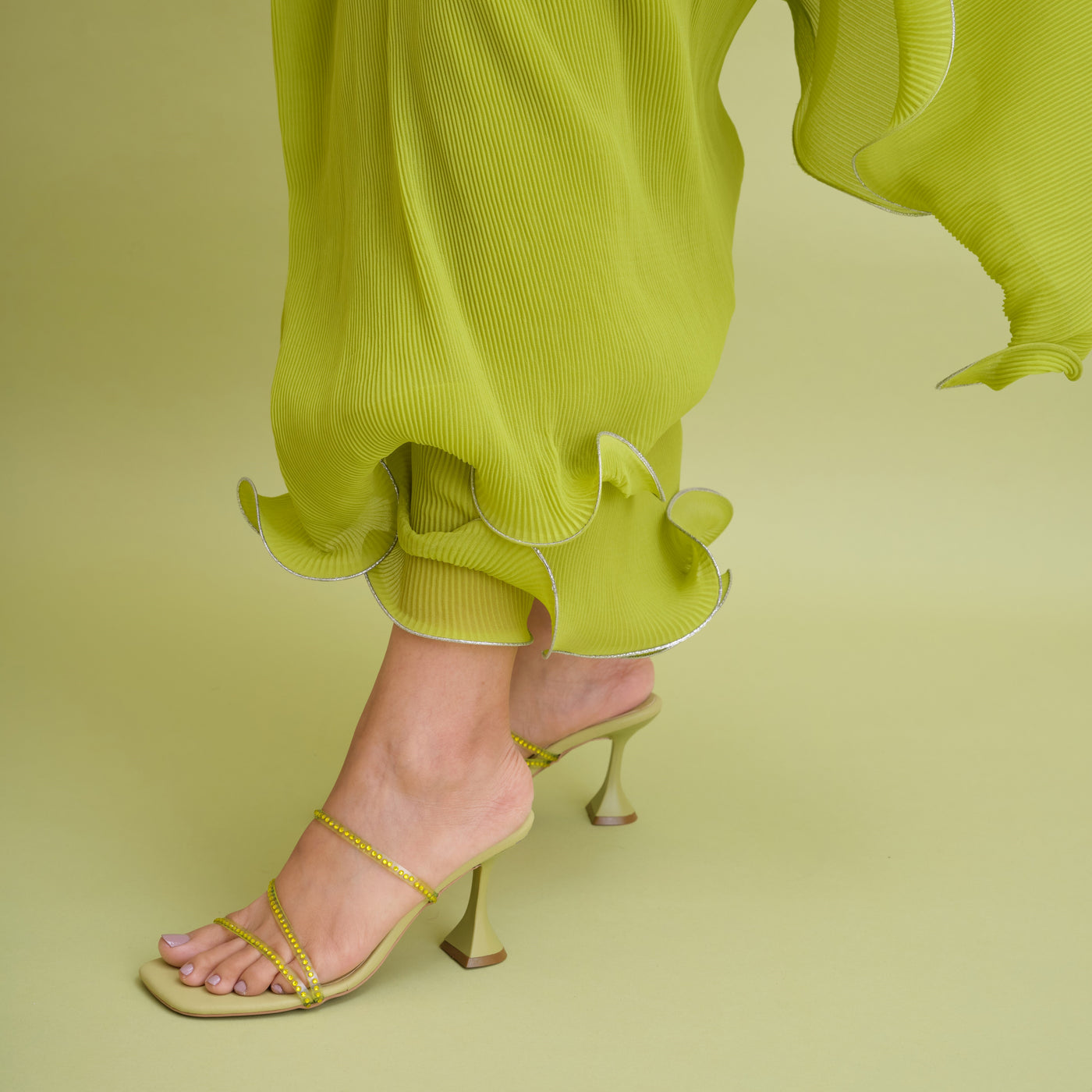 Green Diamond Strap Heels