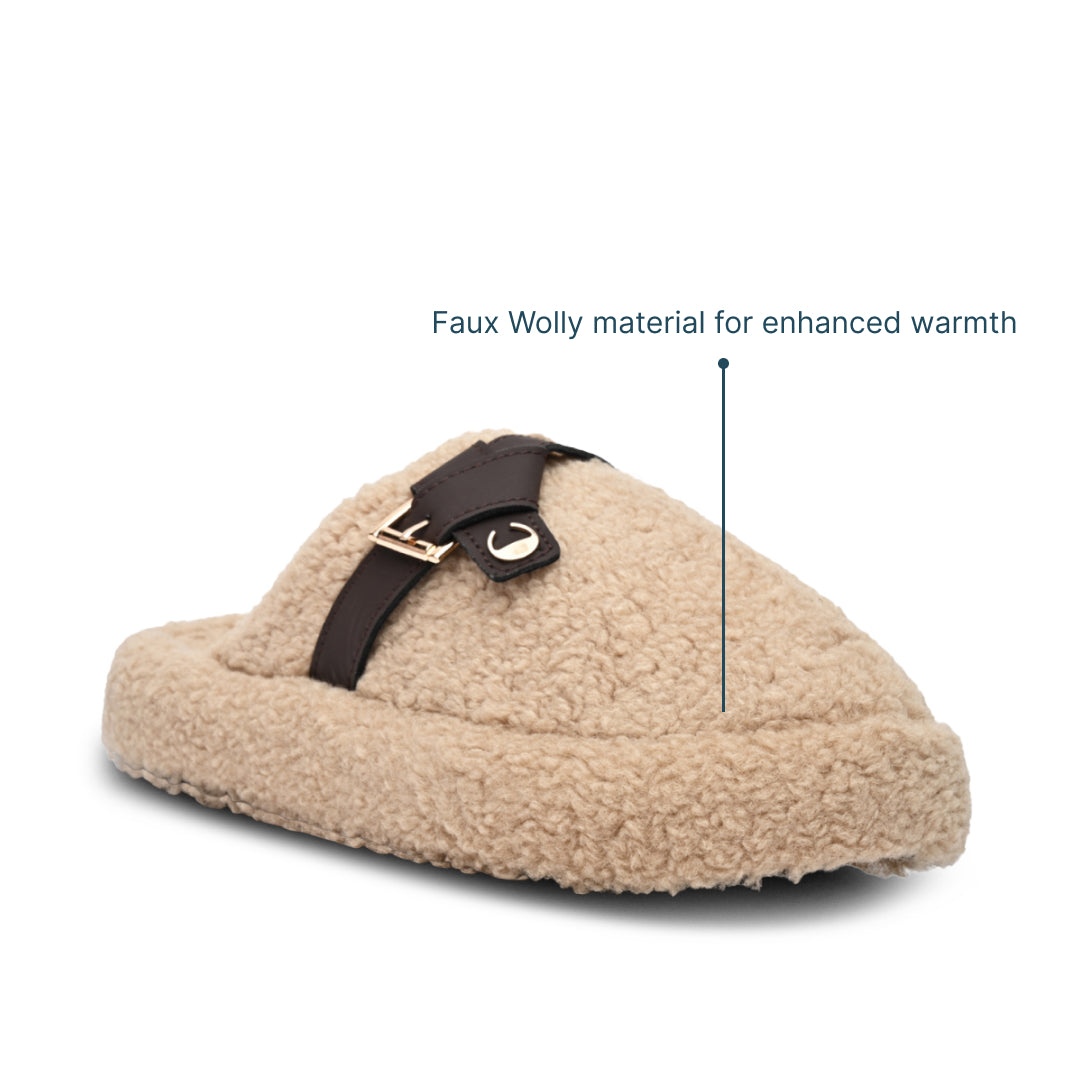 Wolly Beige Slides