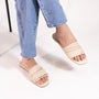 Multi Strapped Cream Flats