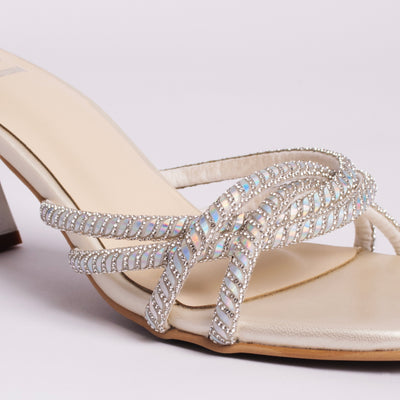 Entangled Shimmer Strap Heels