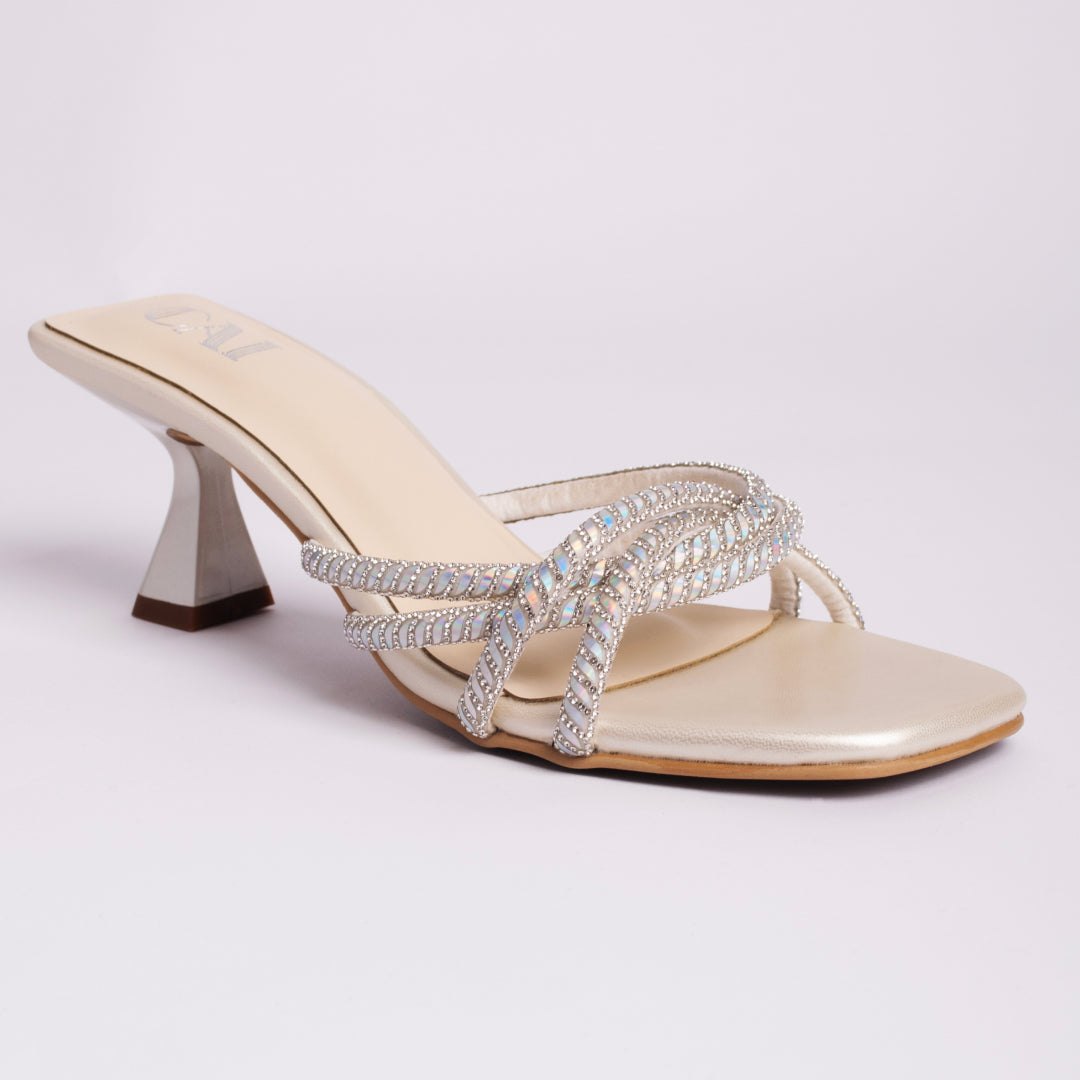 Entangled Shimmer Strap Heels