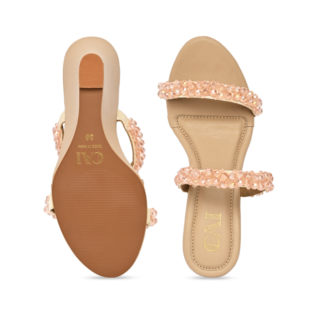 Peach Crystal Wedges