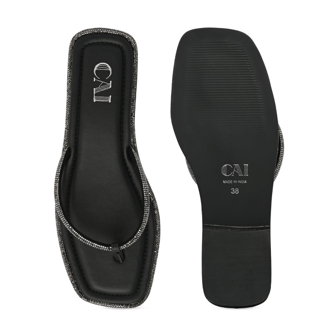 Black Diamond Laced Flats â The CAI Store