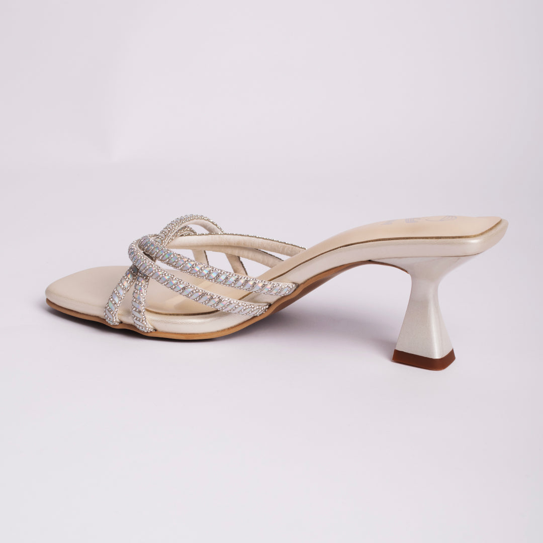 Entangled Shimmer Strap Heels