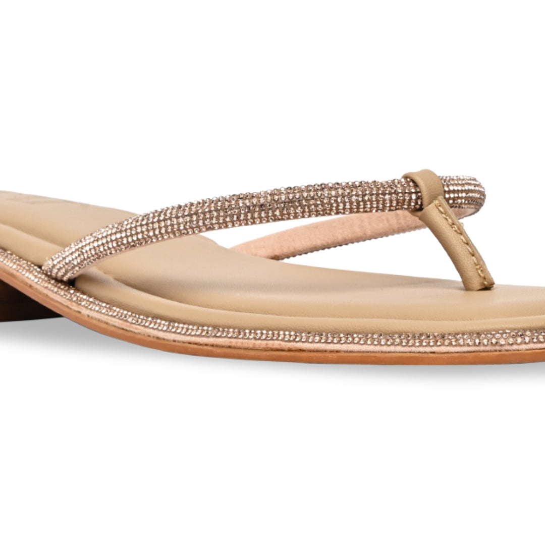 Rose Gold Diamond Laced Flats