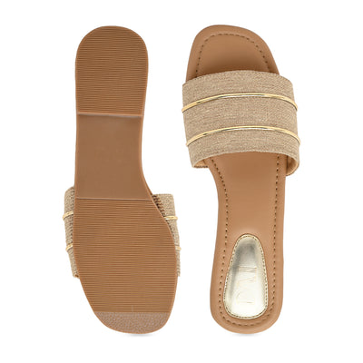 Jute with Gold Flats