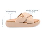 Cream Cushy Cross Strap Platform