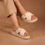 Cream Cushy Cross Strap Platform