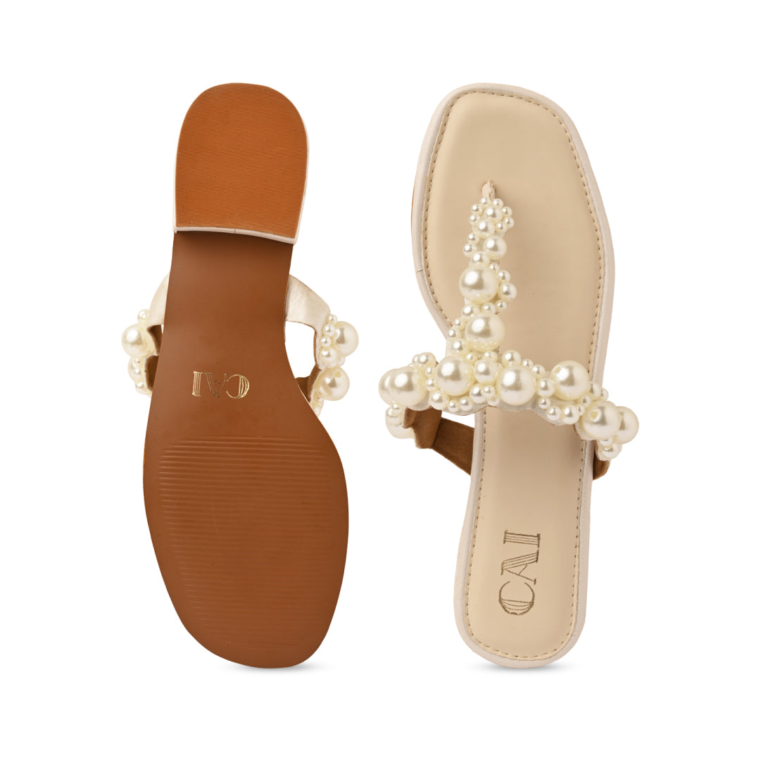 Luna Pearl Cream Flats