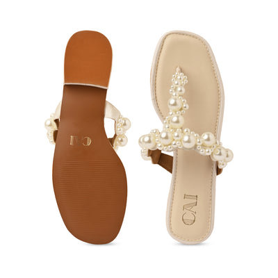 Luna Pearl Cream Flats