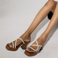Transparent Twisted Tan Heel