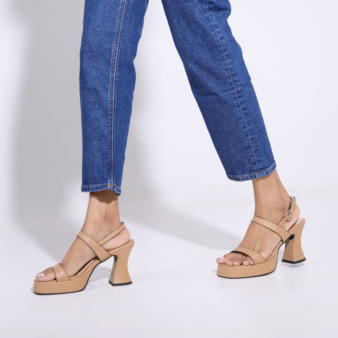 Two Strap Nude Heel