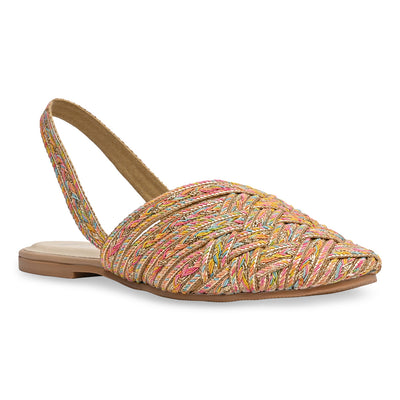 Multi Coloured Jute Mules