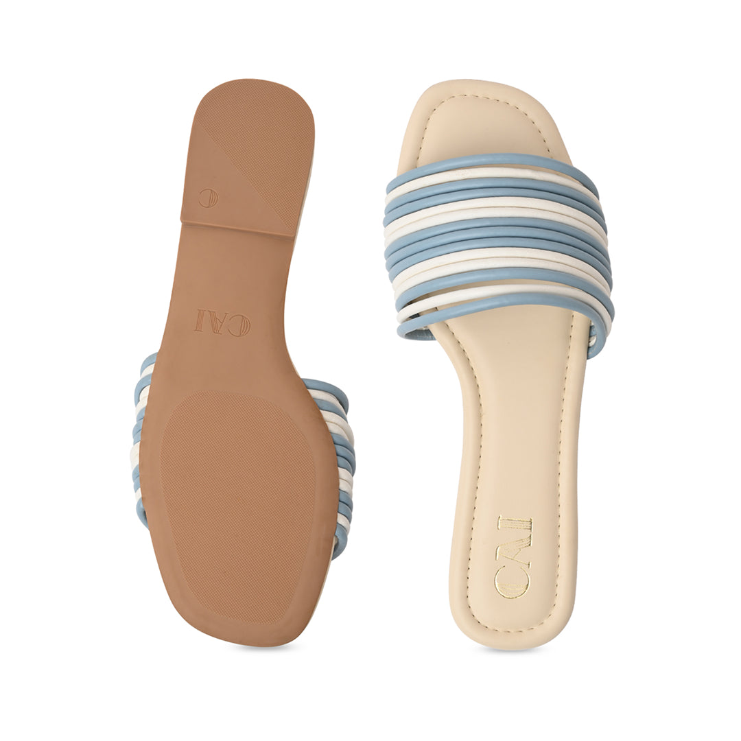 Multi Strapped Blue Flats