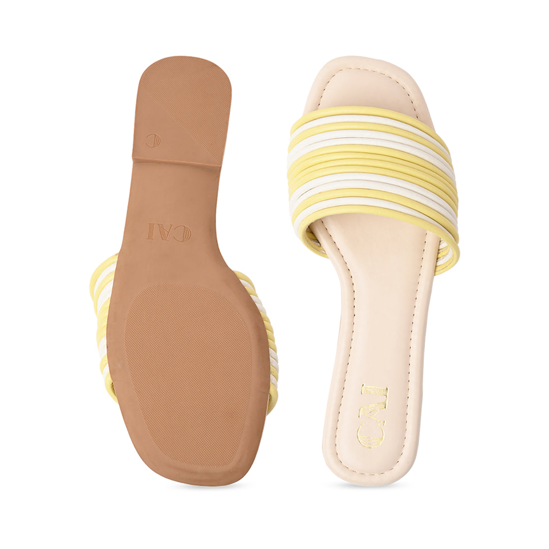 Multi Strapped Yellow Flats