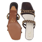 Multi Chain Lace Burgundy Heel
