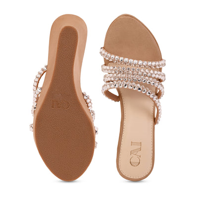 Multi Diamond Lace Rosegold Wedge