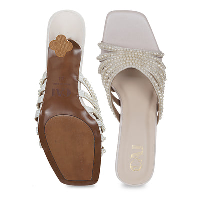 Multi Strapped Pearl Heels