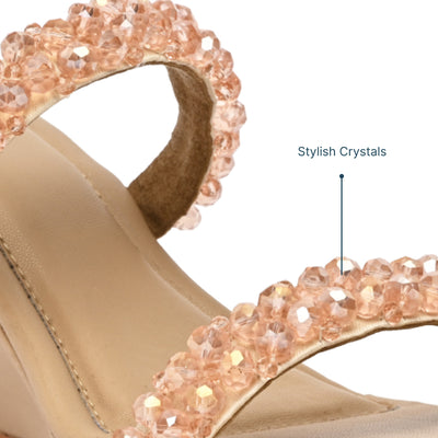 Peach Crystal Wedges