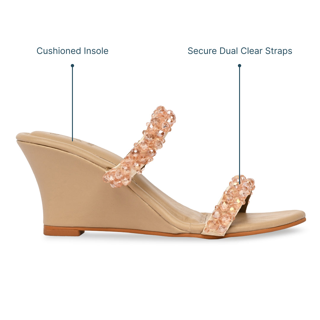 Peach Crystal Wedges