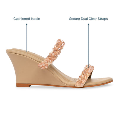 Peach Crystal Wedges