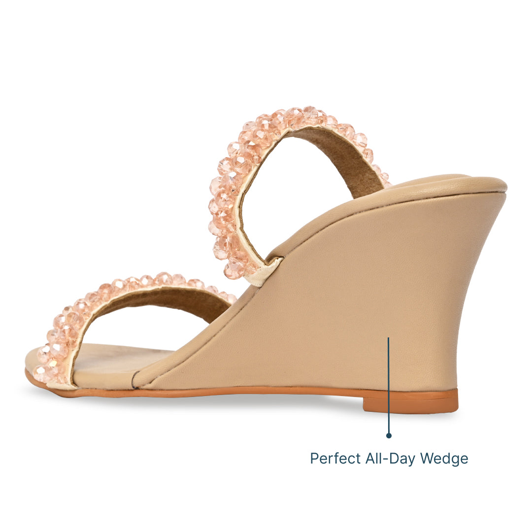 Peach Crystal Wedges