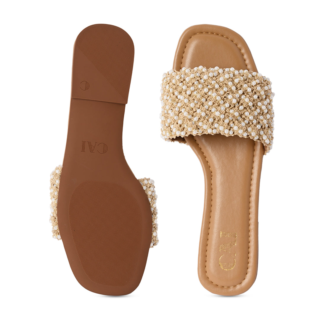 Pearly Jute Lace Flat