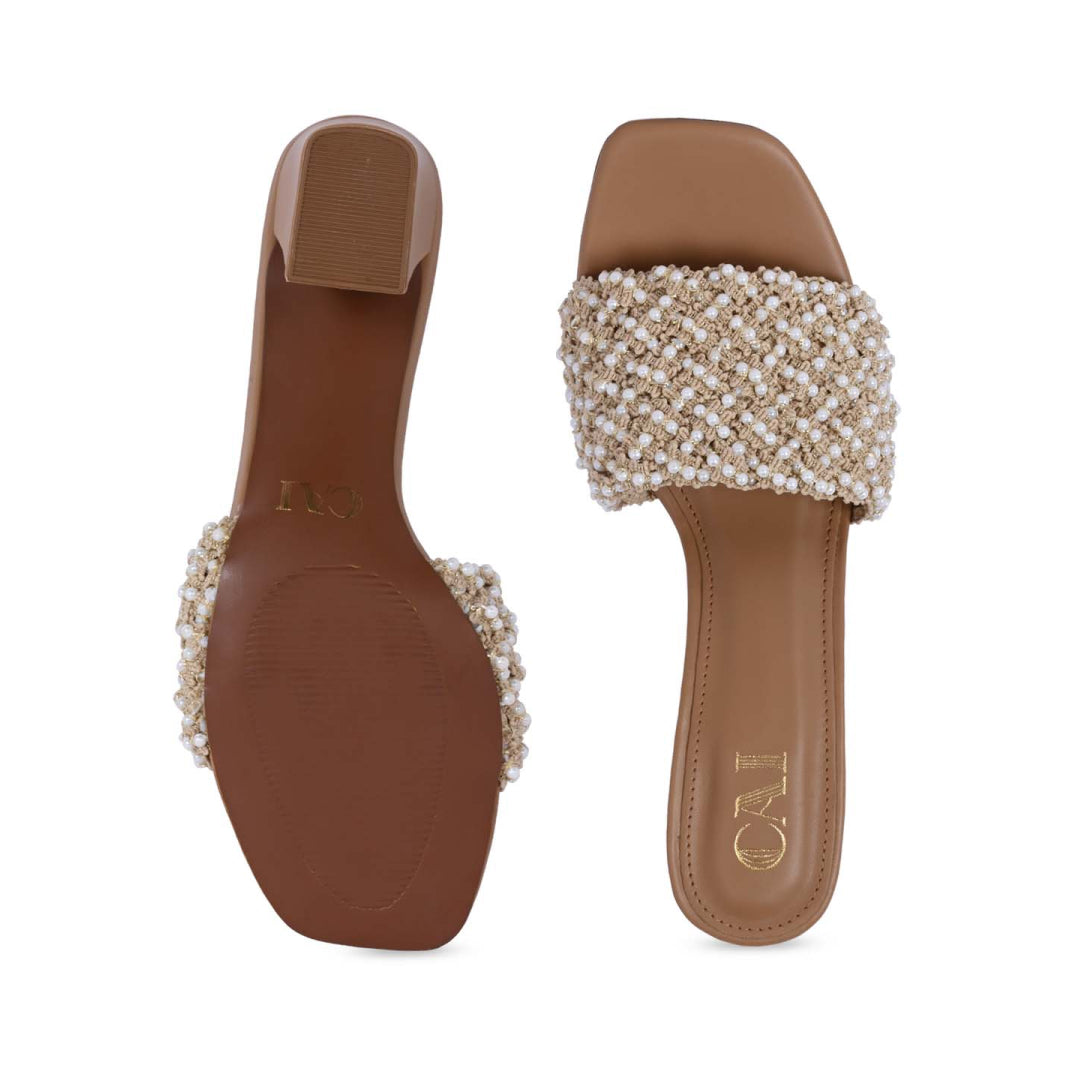 Pearly Jute Lace Heel