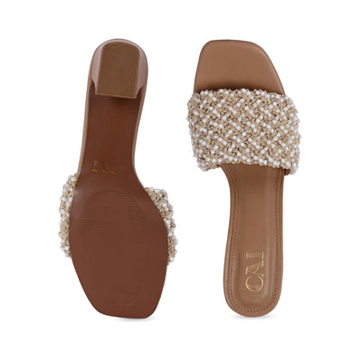 Pearly Jute Lace Heel