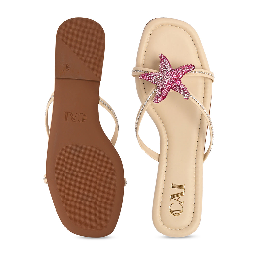 Pink Starfish Strings Flat