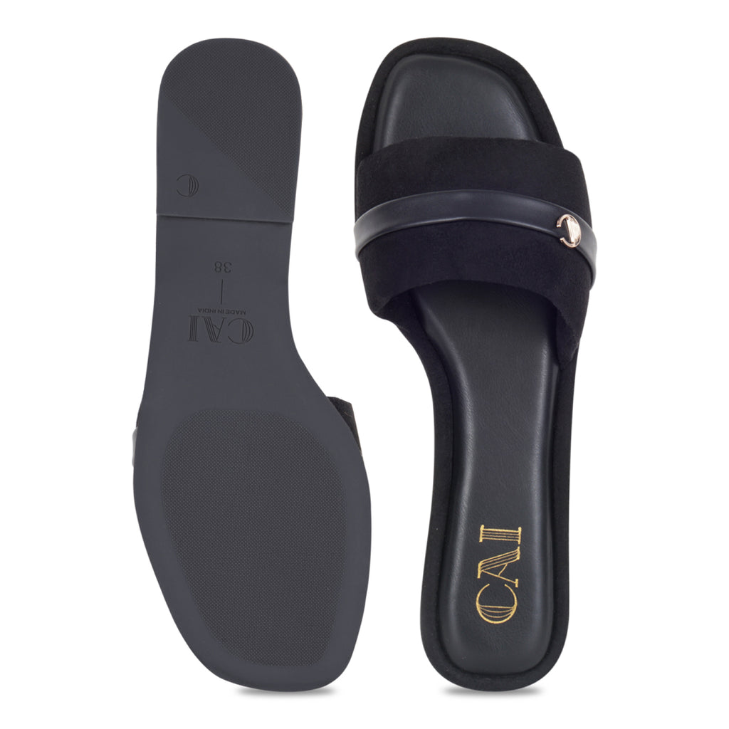 Plush Black Flats