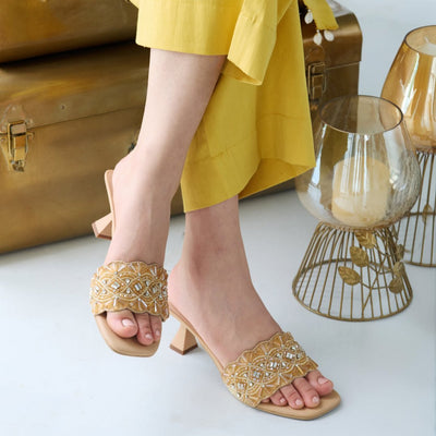 Serenade Gold Heels