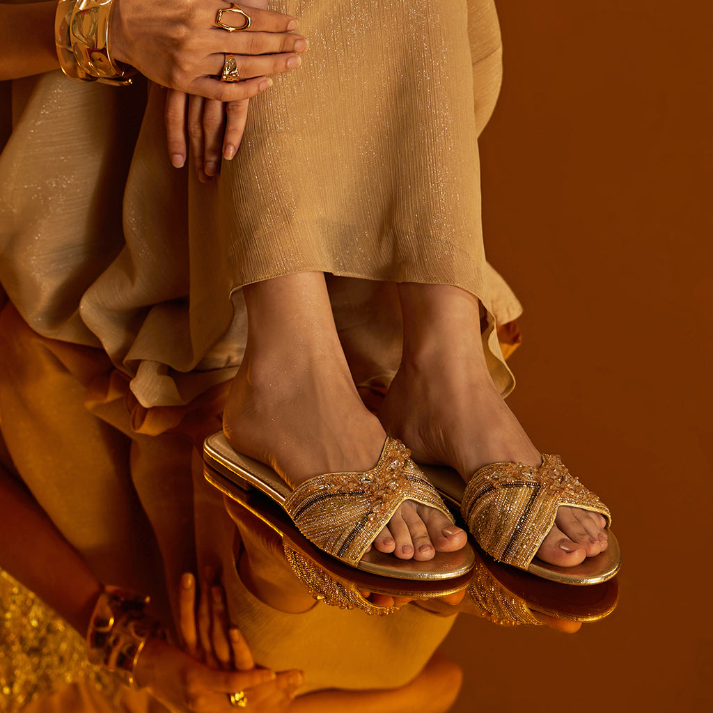 Lustre Gold Flats