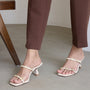 Multi Buckled Cream Heels