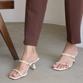 Multi Buckled Cream Heels