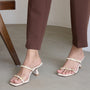 Multi Buckled Cream Heels