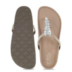 Sparkly Gold Beige Sliders
