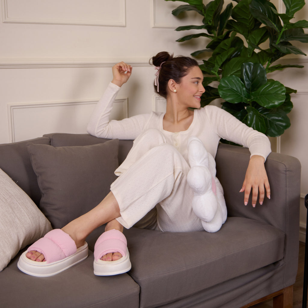 Spongy Baby Pink Slip On