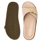 Strap Buckled Slider - Peach