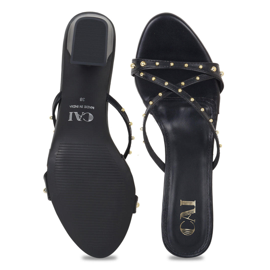 Studded Black Heels