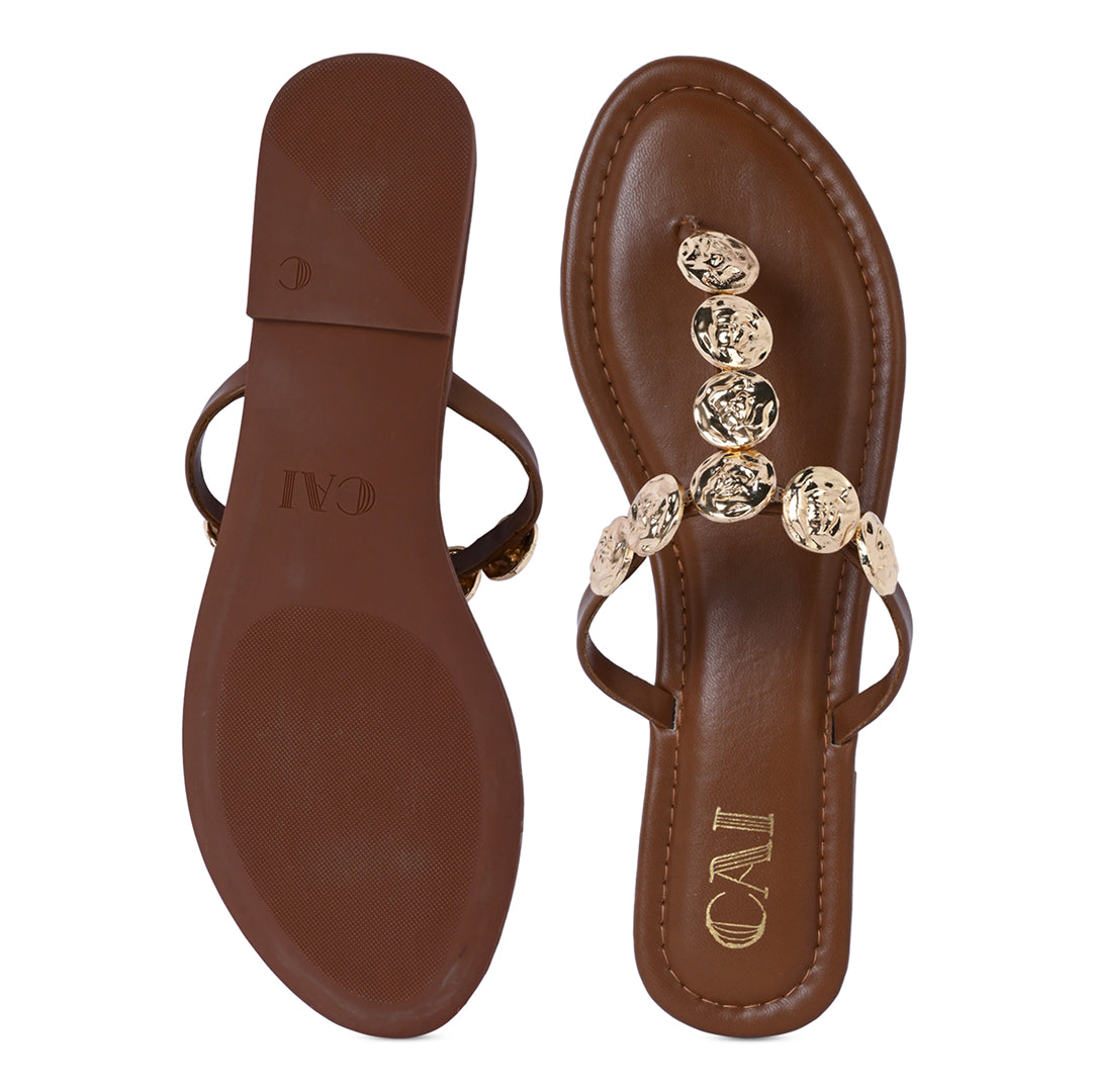 Sun Glow Coin Tan Flat