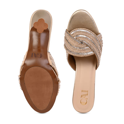 Swirled in Gold and Silver Heels