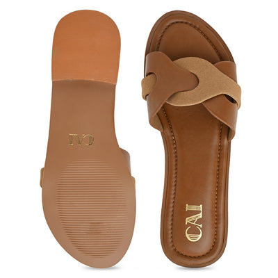 Tan Interlock Flats