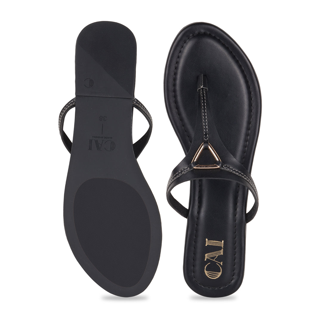 Tiny Tri Black Flats