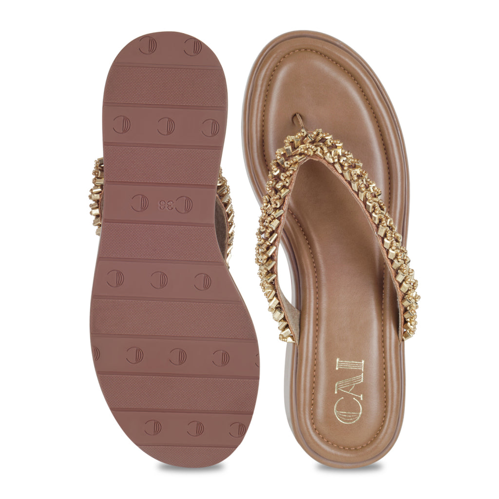 Tress Gold Thong Platform