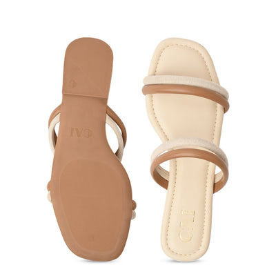 Twin Strap Nude Flats